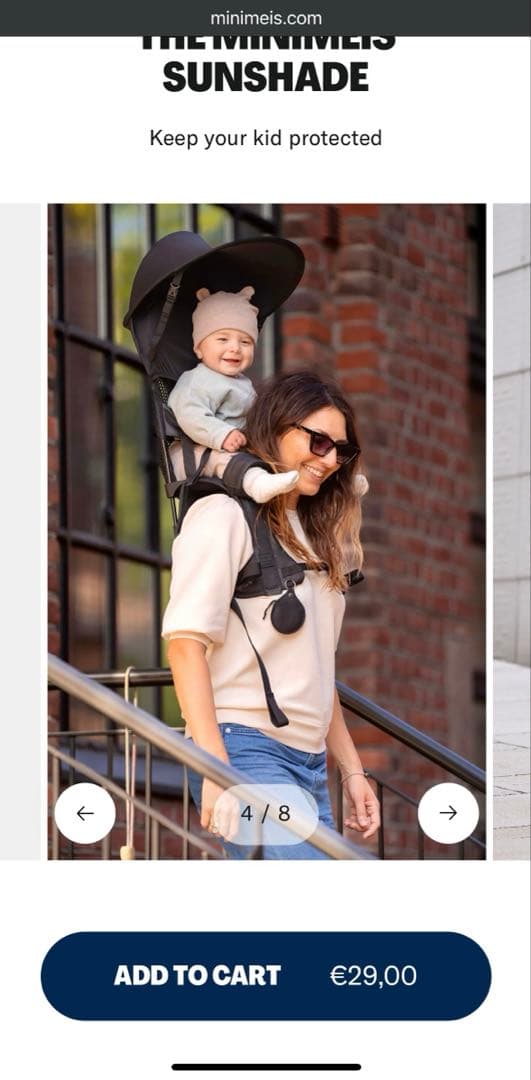 【未使用品】MINIMEIS ミニマイス肩車キャリア　サンシェード付き