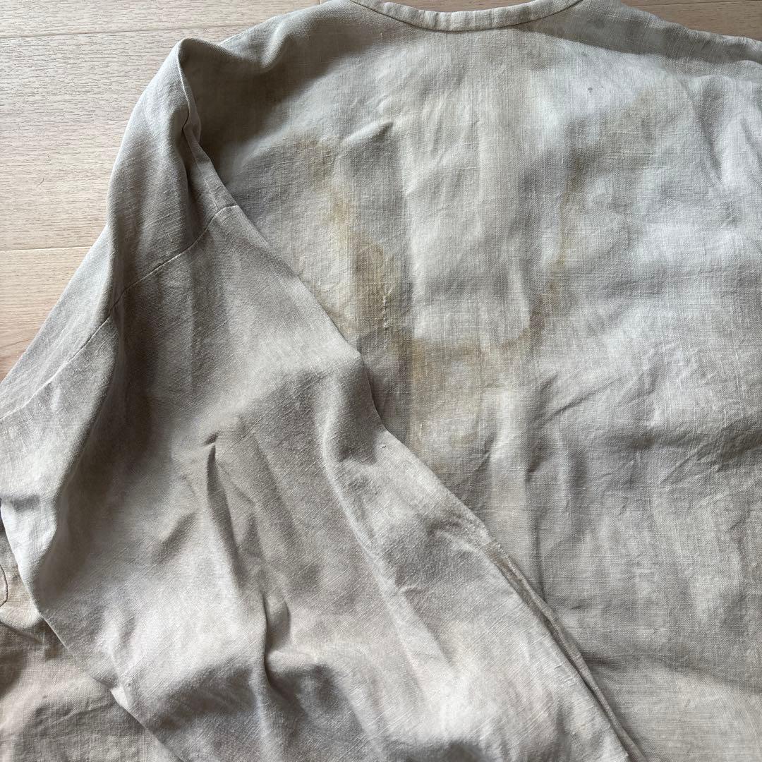あ*え様 フレンチ　リネンスモック　vintage生地　 ボージョン　ボロ