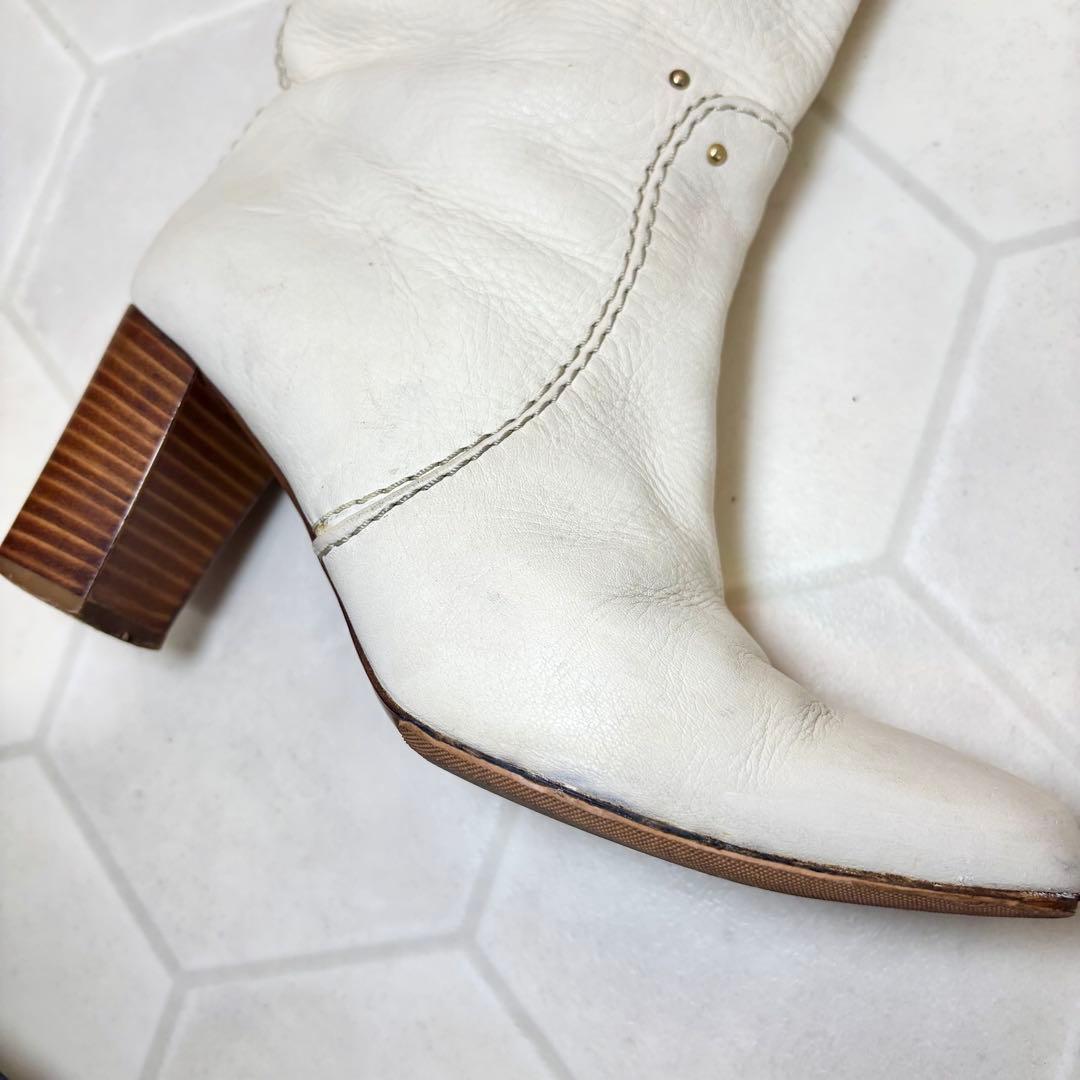 希少◆名作デザイン【Chloe】パディントンライン ロングブーツ 白 23.5