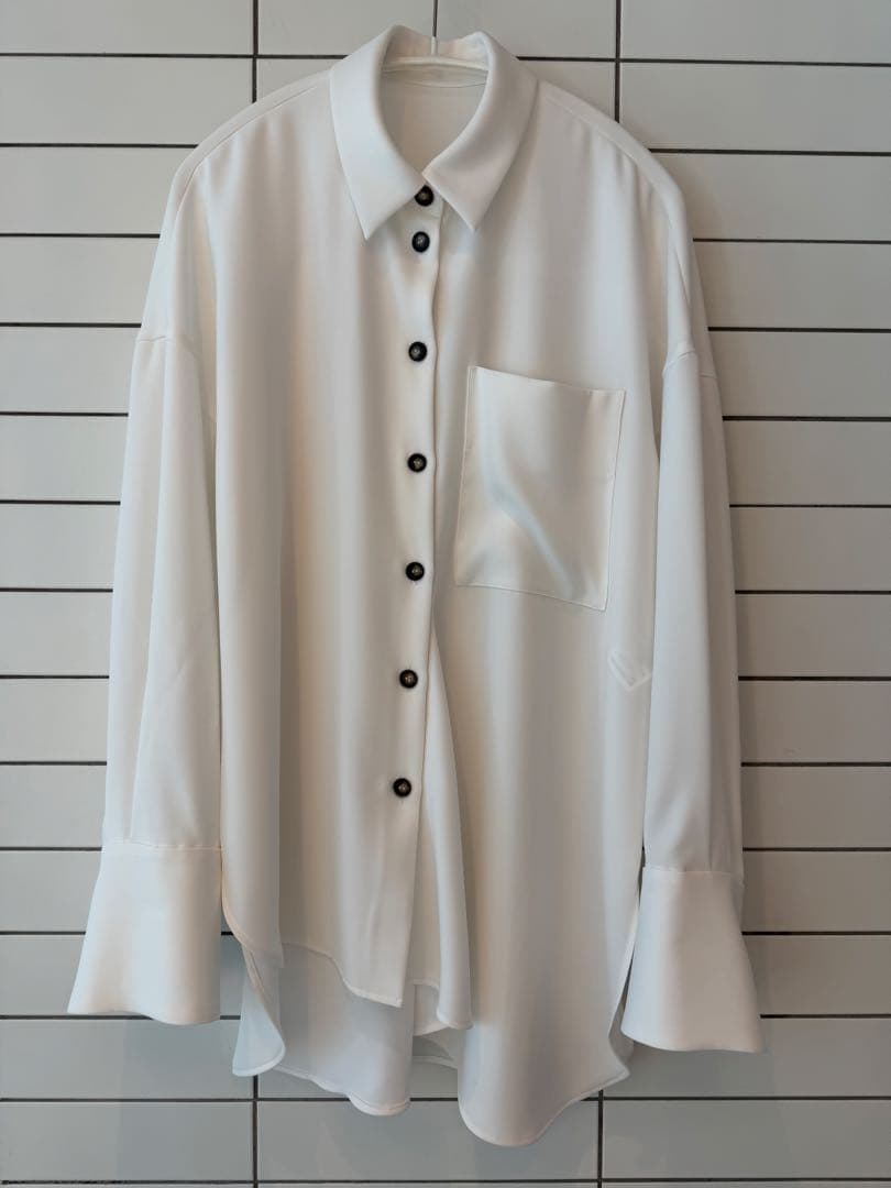 ENFOLD 2025SS ドレープヘムシャツ ホワイト