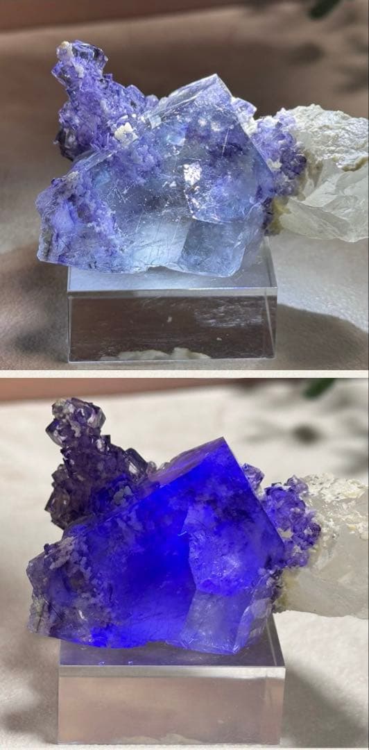 ◆【D018】針状鉱物入りフローライト ヤオガンシャン Aタイプ 原石 鉱物標本