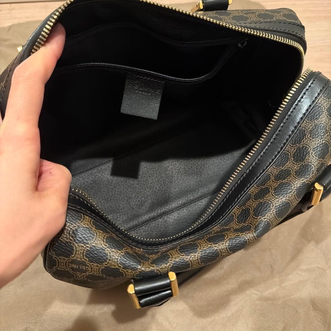 セリーヌ　黒　マカダム柄ミニボストンバッグ