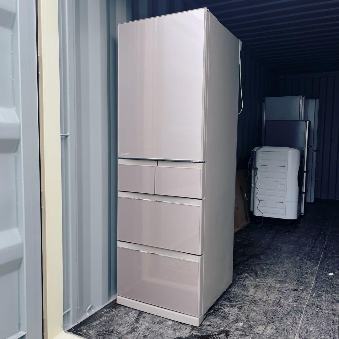 55取付無料！三菱ワイドチルドルーム搭載高性能ラベンダーピンク5ドア冷蔵庫！