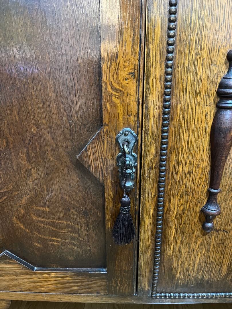 【アンティーク専門店で購入】オーク材 アンティーク家具 ミラー付き