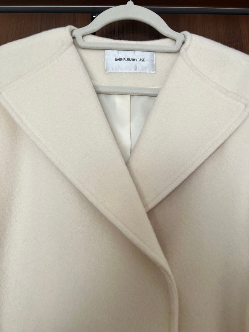 NATURAL BEAUTY BASIC ベルテッドミディコート オフホワイトS