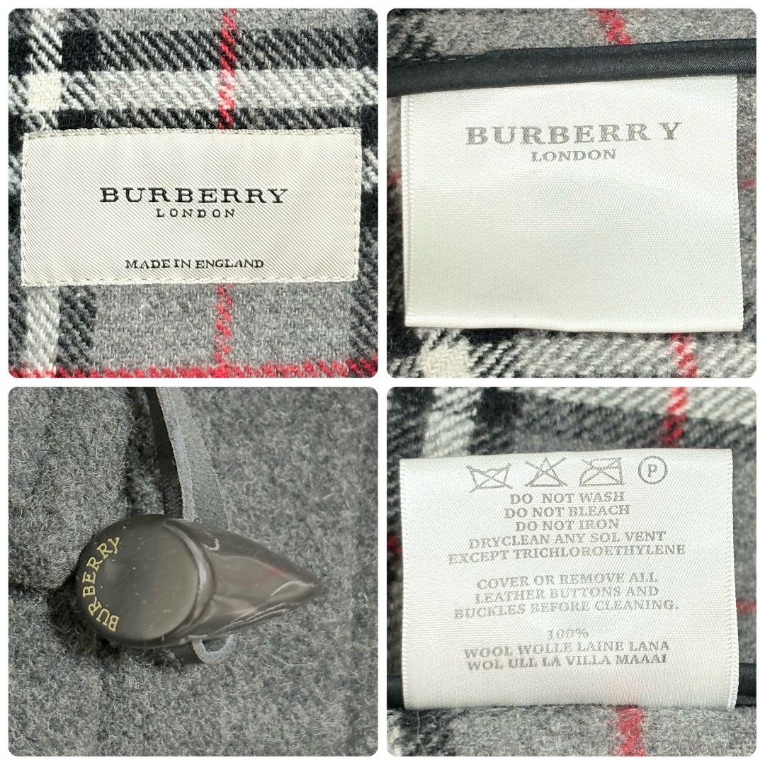 極美品 2way バーバリーロンドン ノバチェック ダッフルコート フード着脱