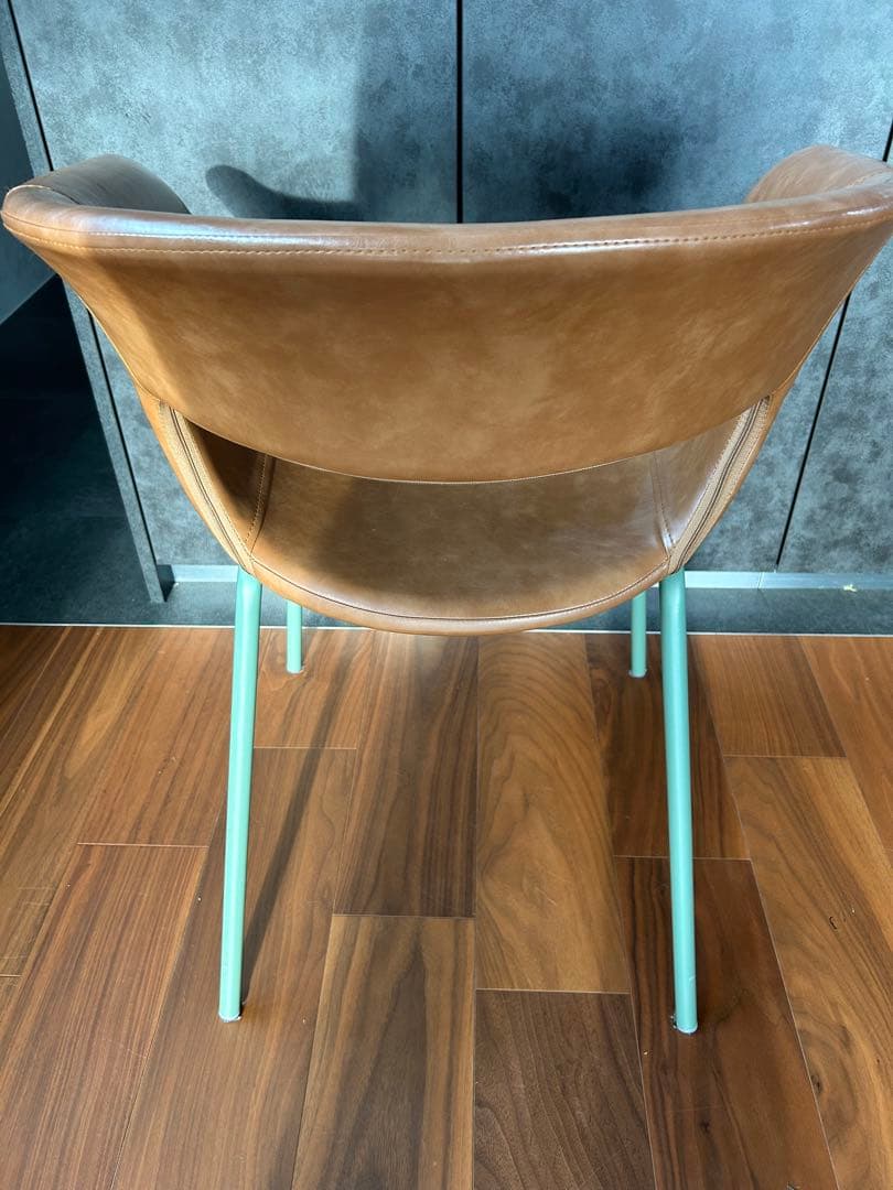 NOCE ダイニングチェア×4脚（キャメル×グリーン）