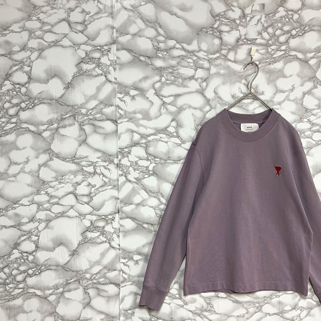 一点物　ami アミパリススウェット ハートAロゴ刺繍グラフィック　ラベンダー色