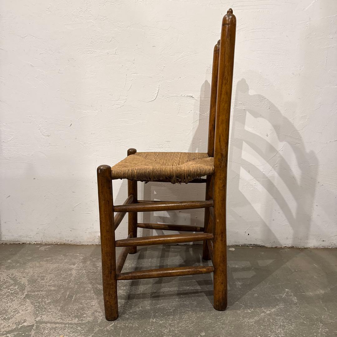 ヴィンテージ　ダイニングチェア　カフェチェア　藁座面　2
