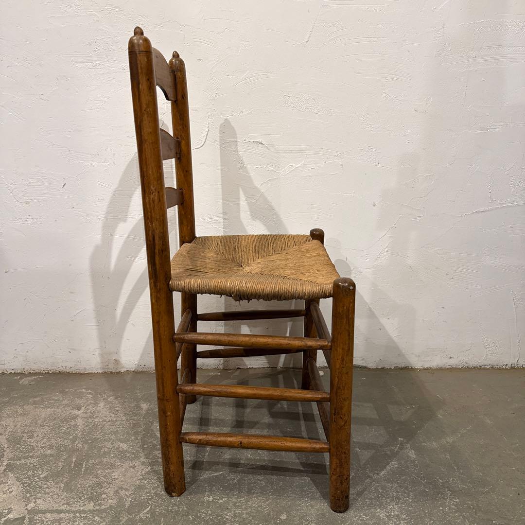 ヴィンテージ　ダイニングチェア　カフェチェア　藁座面　2