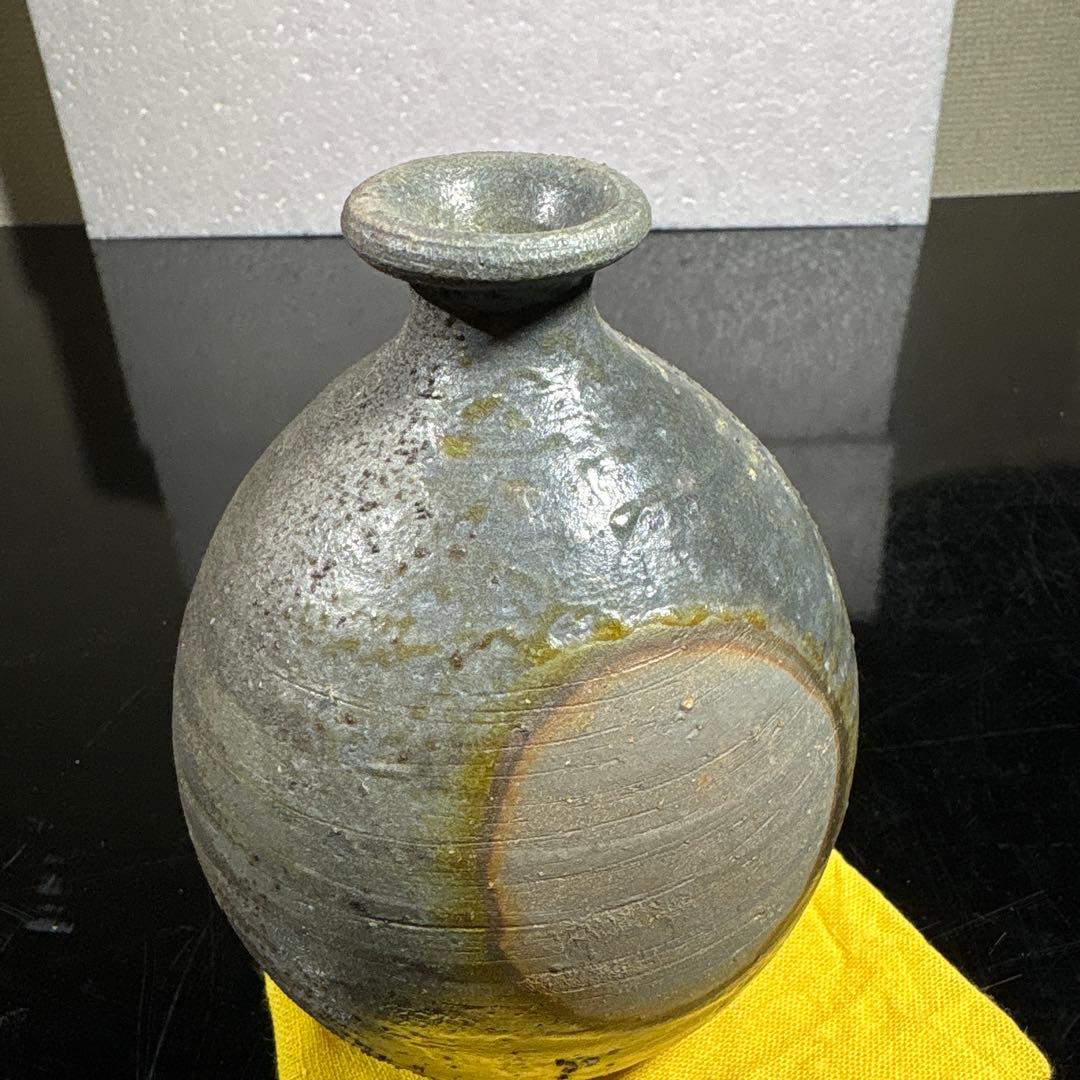 真作　人間国宝　藤原雄　希少作　備前無変徳利　高さ約13センチ