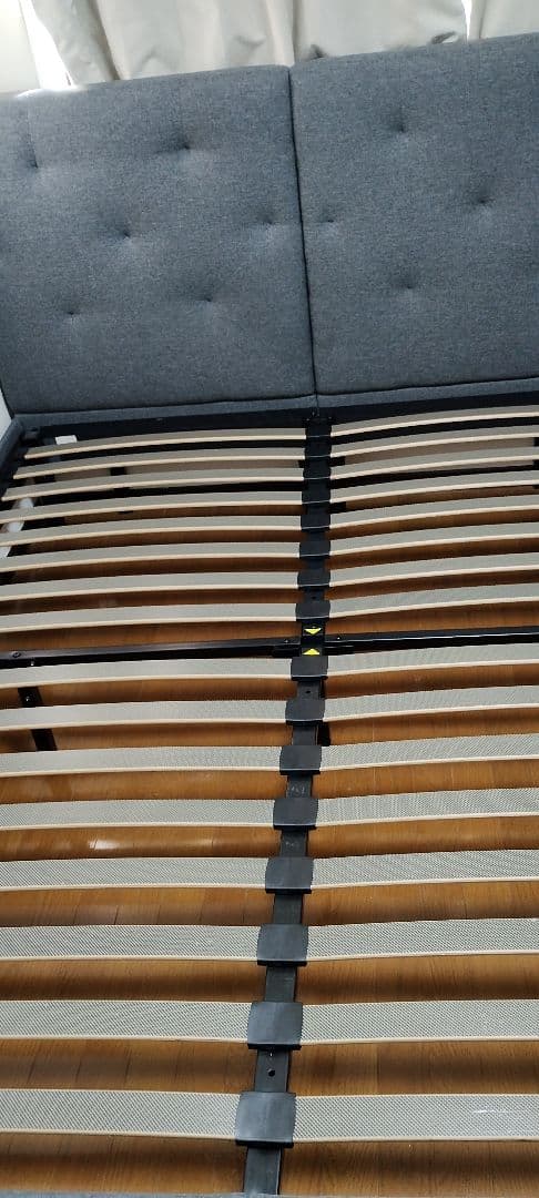 エマ　グレー クイーン　ベッド　フレーム ポケット付き　エマスリープ　emma