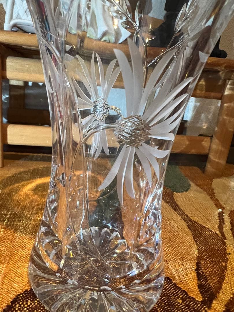 未使用イギリス王室御用達ロイヤルブライアリー1776年クリスタルフラワーベース