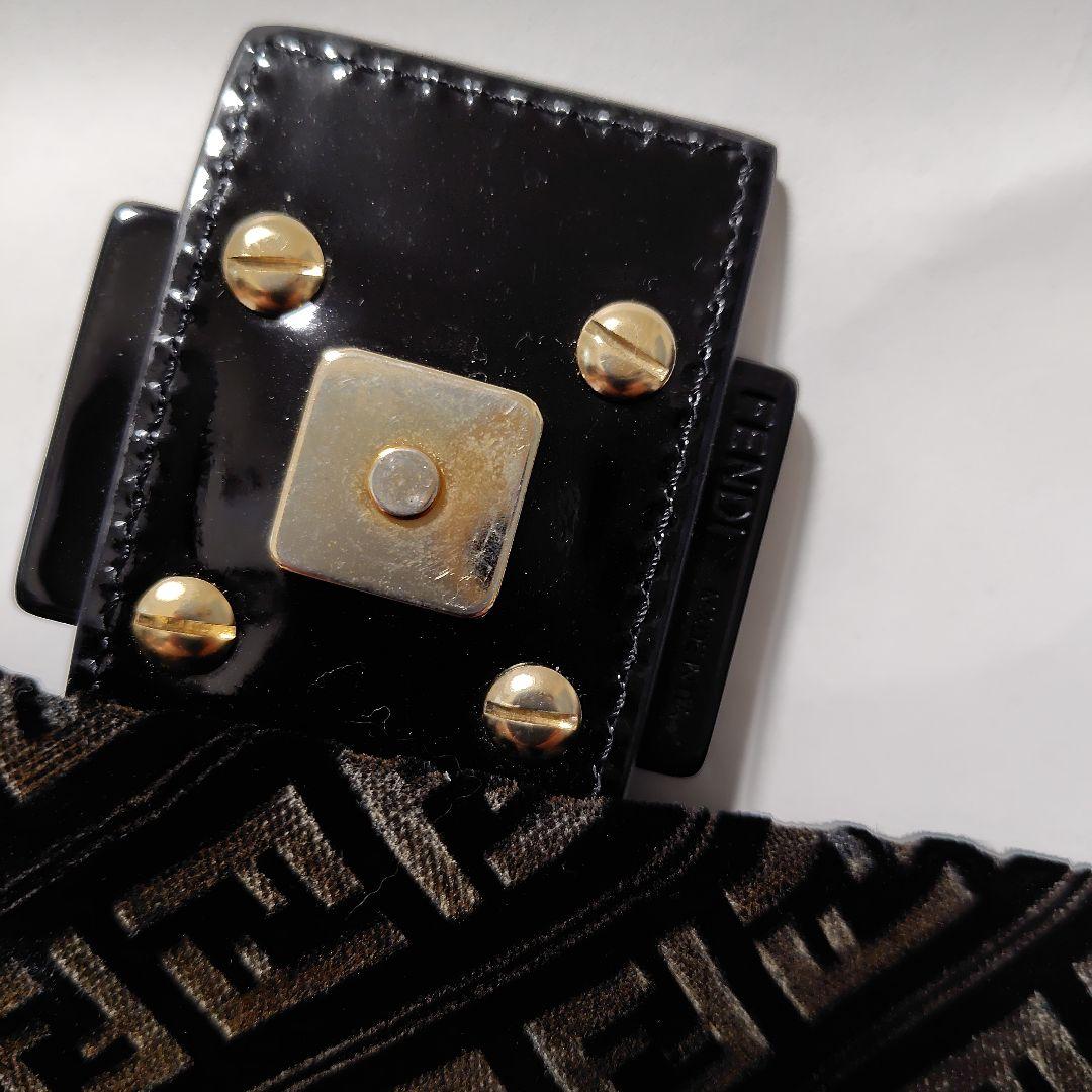 FENDI　ショルダーバッグ　チェーン　ズッキーノ　ベロア素材　保存袋
