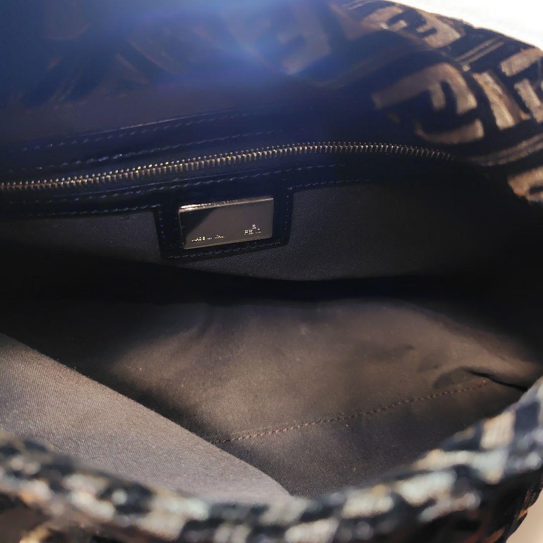 FENDI　ショルダーバッグ　チェーン　ズッキーノ　ベロア素材　保存袋