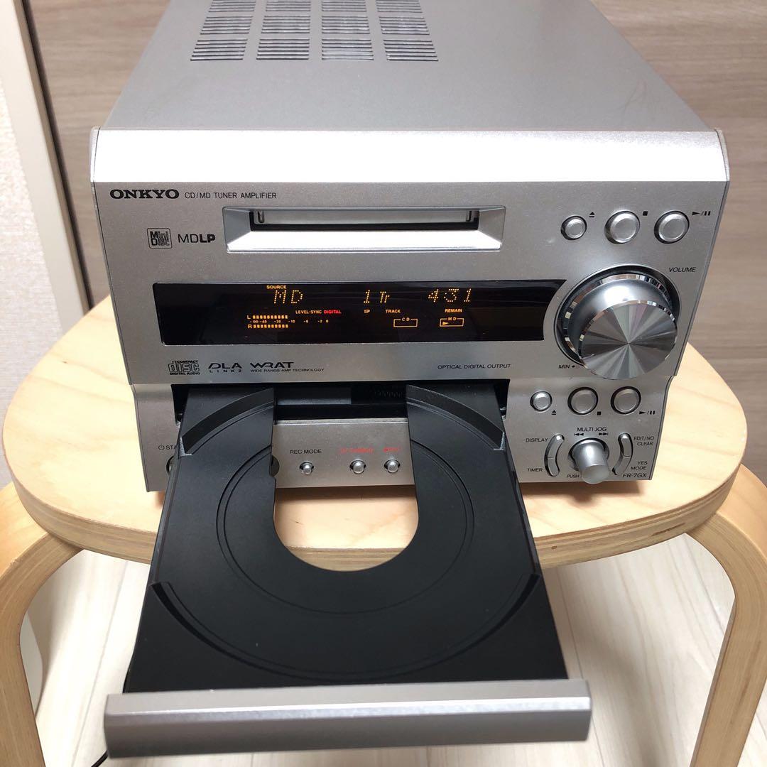 ONKYO FR-7GX CD MDコンポ リモコン付 再生動作品 現状渡し品