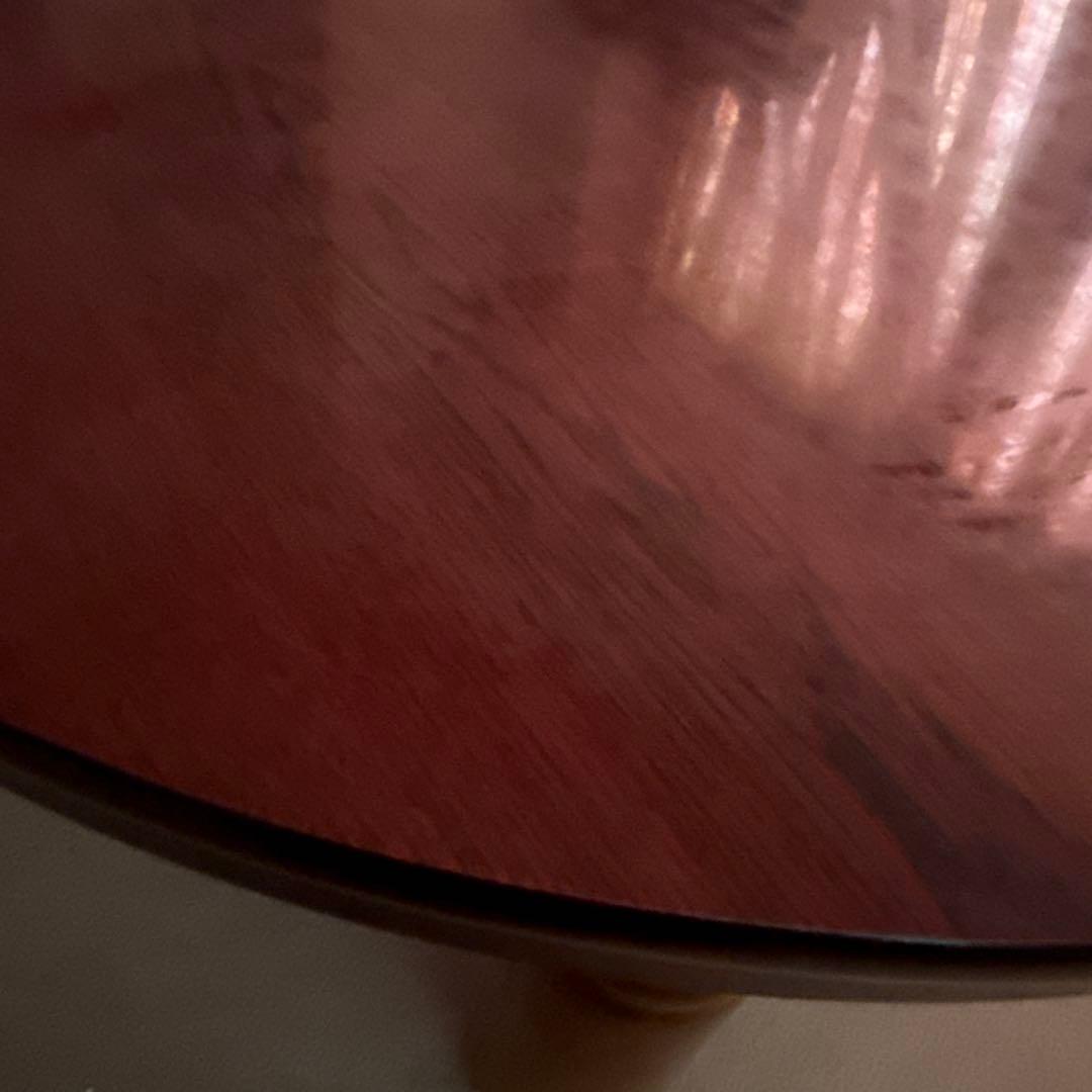 円形木製テーブル 光沢仕上げ 直径90cm