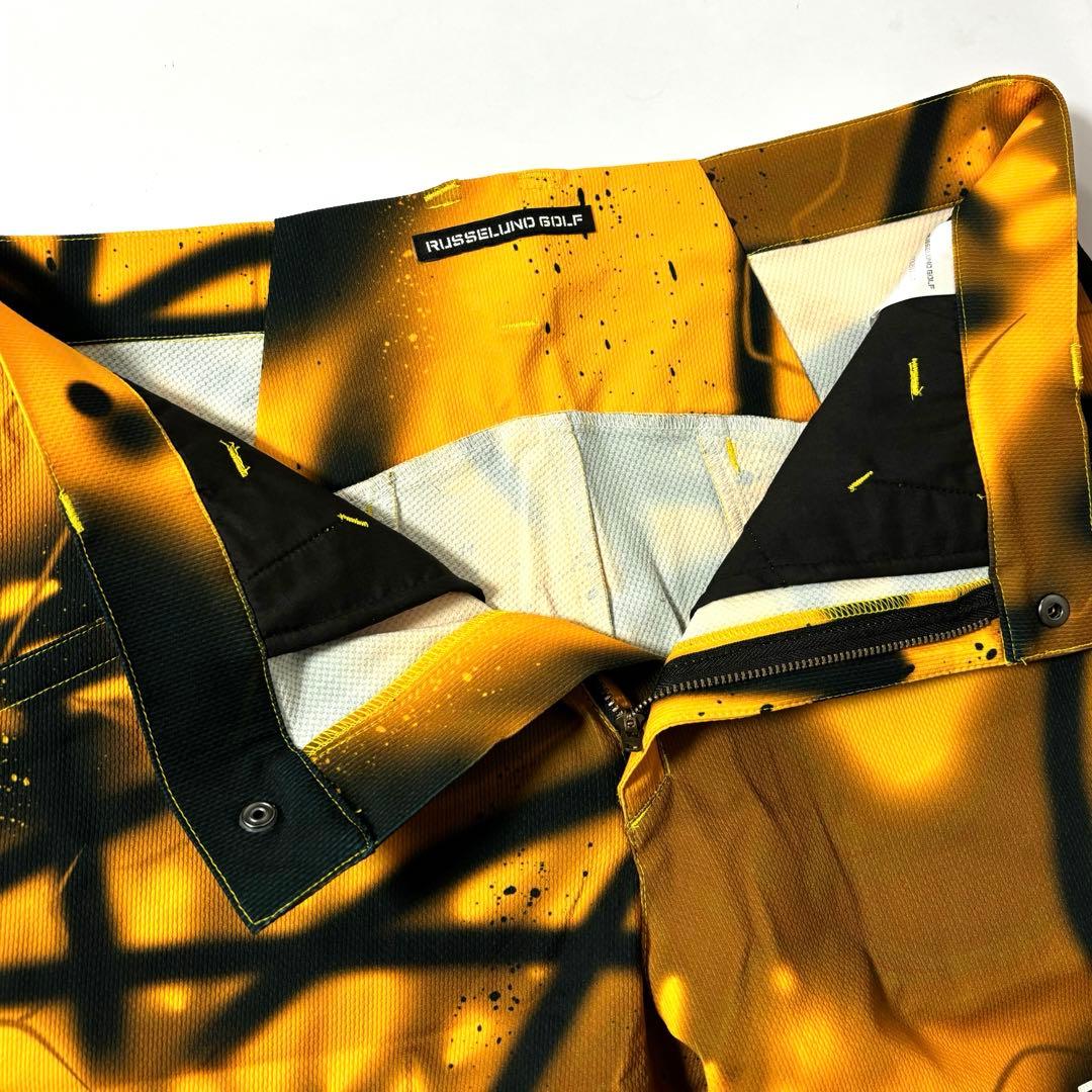 新品 ラッセルノ ゴルフ ロゴ ストレッチ ショーツ スプレー オレンジ L 5