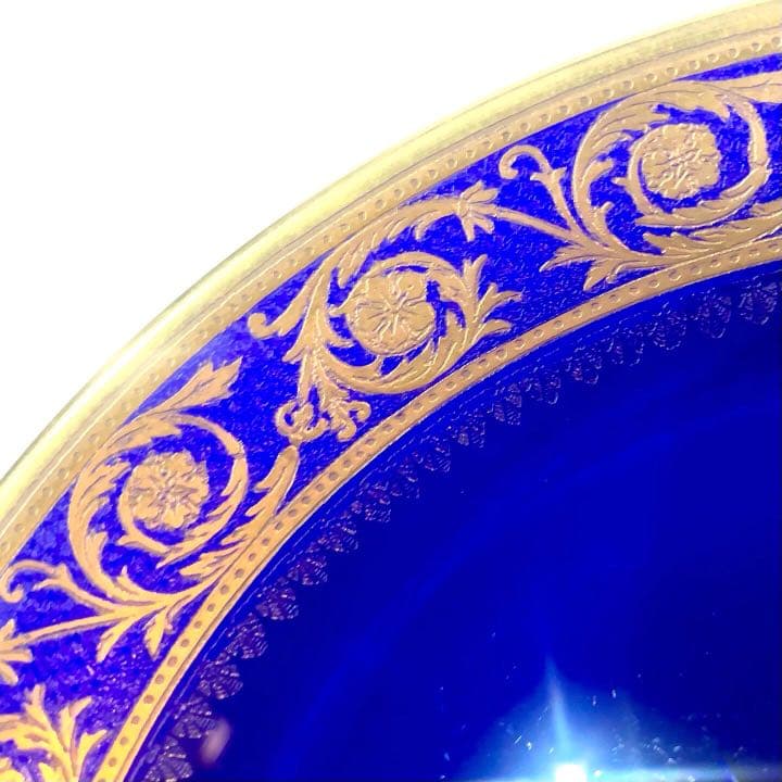 SAINT LOUISサンルイ/※上級青色被プレート シスル THISTLE　皿