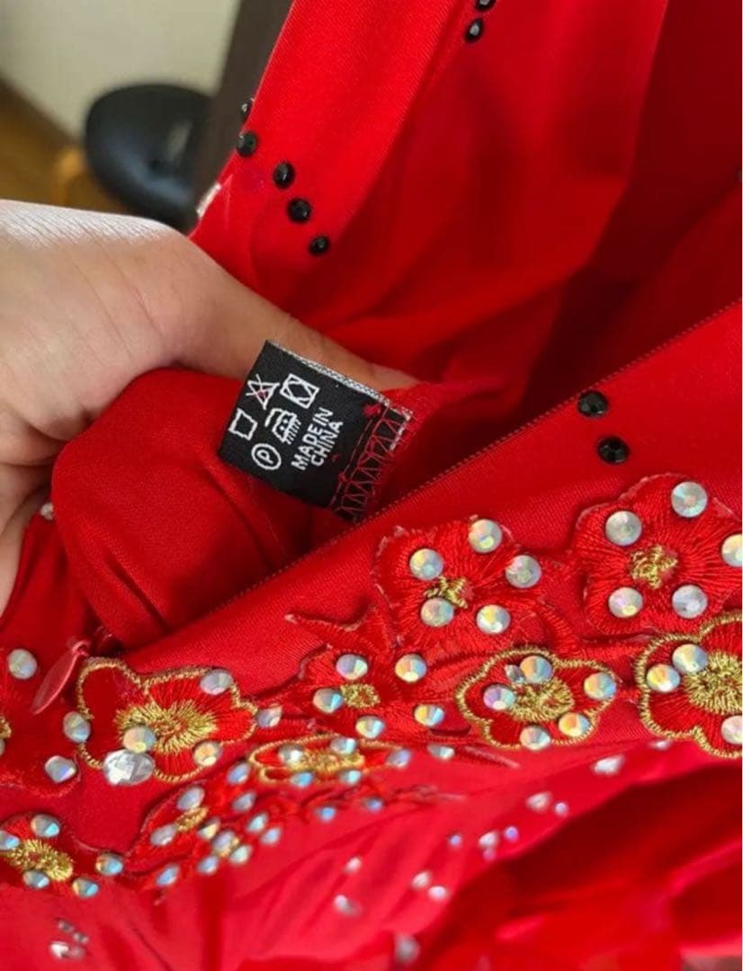 社交ダンス パーティードレス 赤