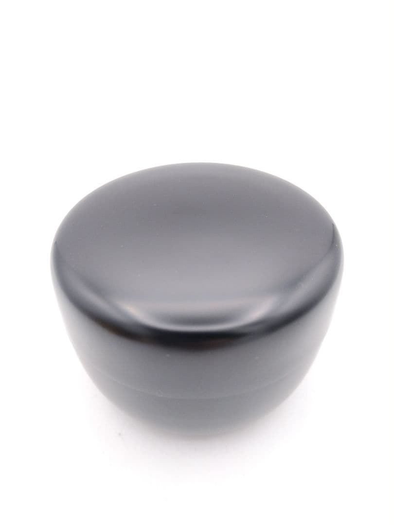 c331 【新品・未使用】平棗 黒無地 前瑞春斎　木箱 茶道具