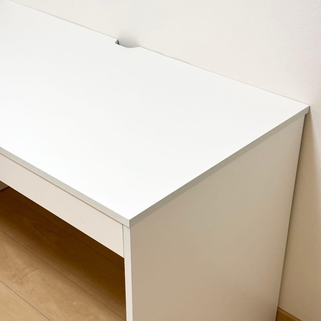 【美品✨】パソコンデスク 幅120cm 引き出し 奥行60cm 机 白 木製