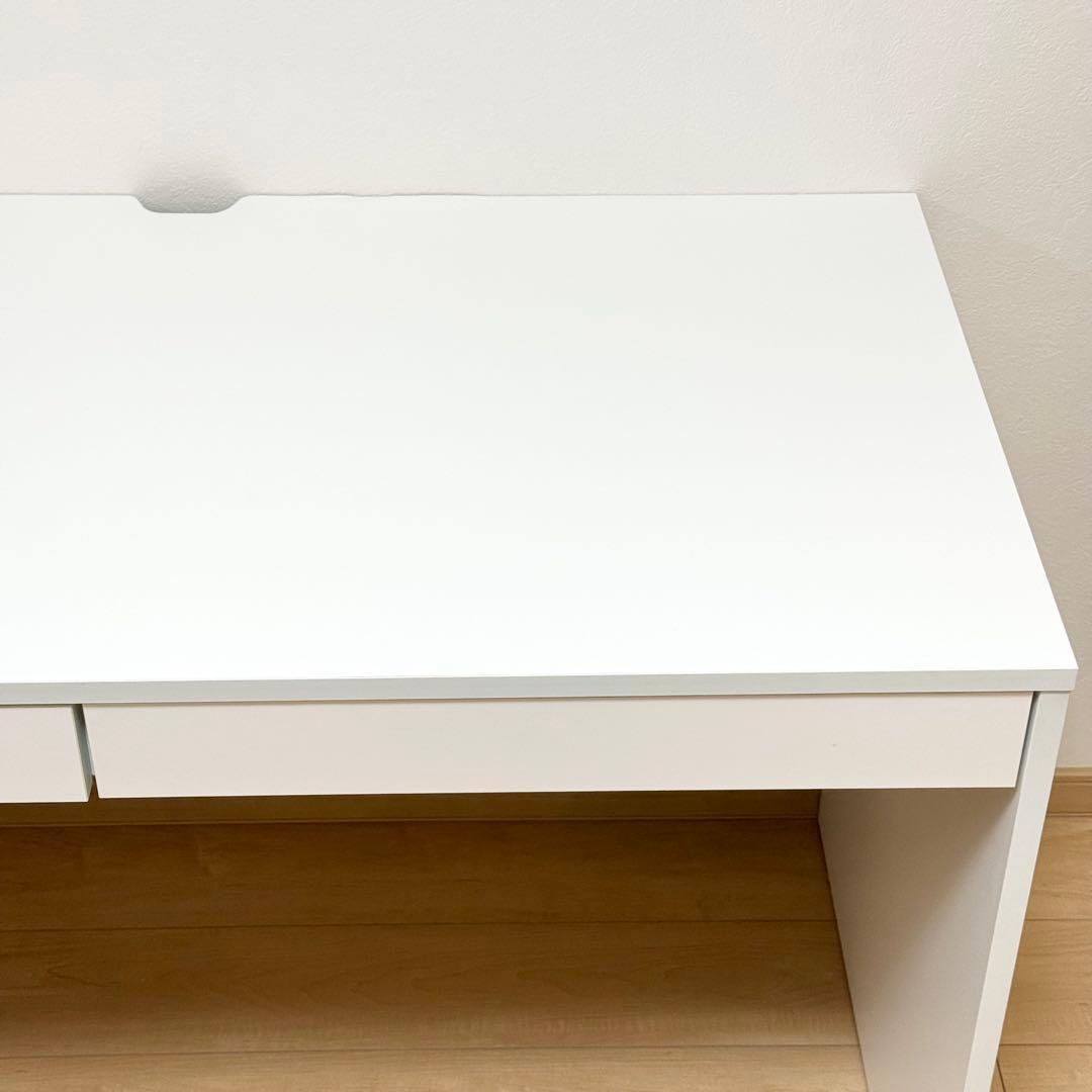 【美品✨】パソコンデスク 幅120cm 引き出し 奥行60cm 机 白 木製