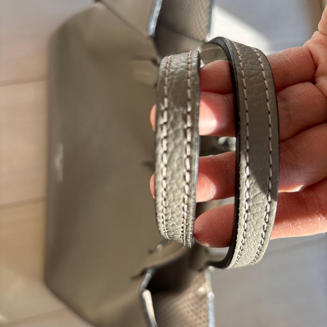 使用感なしGIANNI CHIARINI グレーベージュレザーバッグ