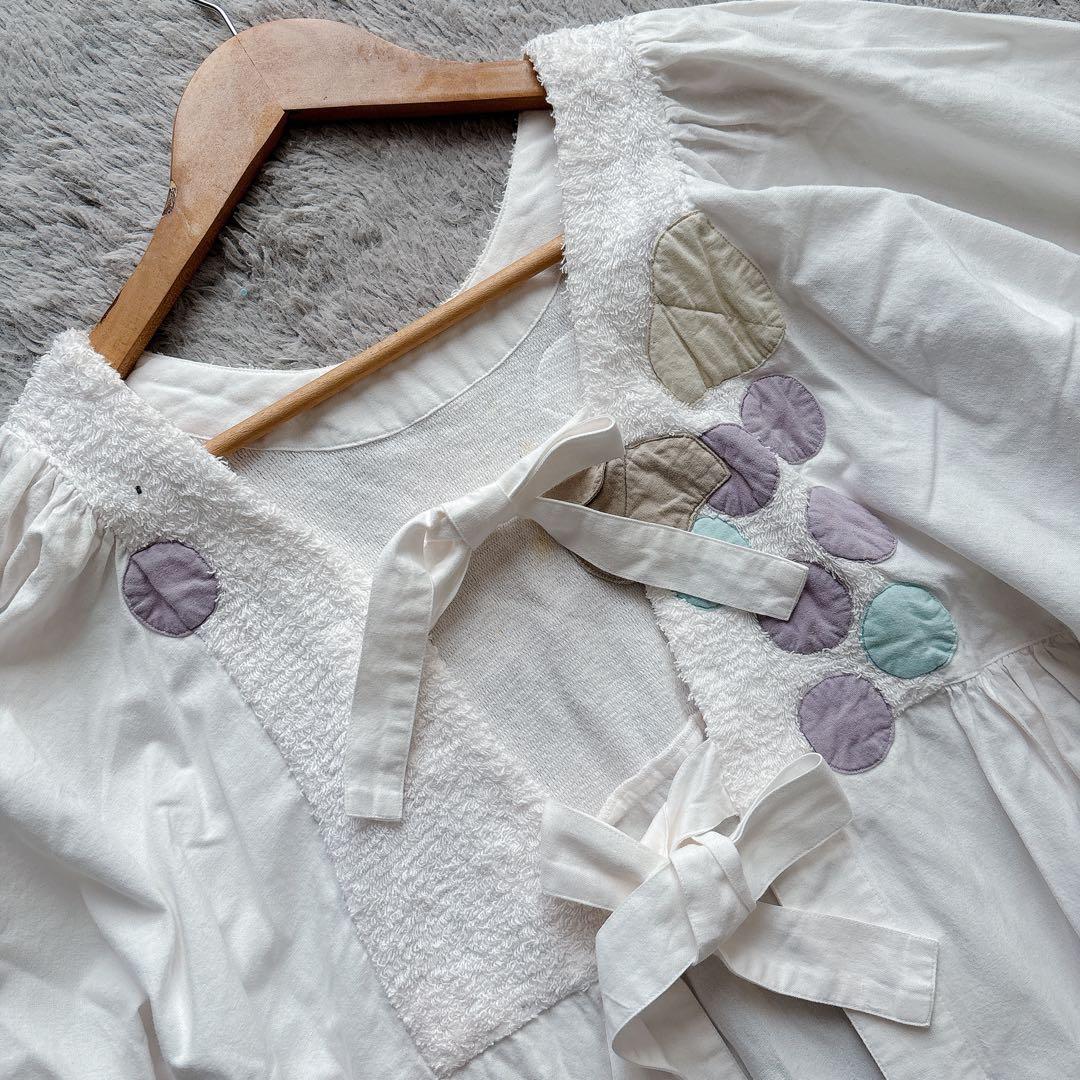 POTECHINO ポテチーノ エプロンドレス 割烹着 ワンピース 白 尾道