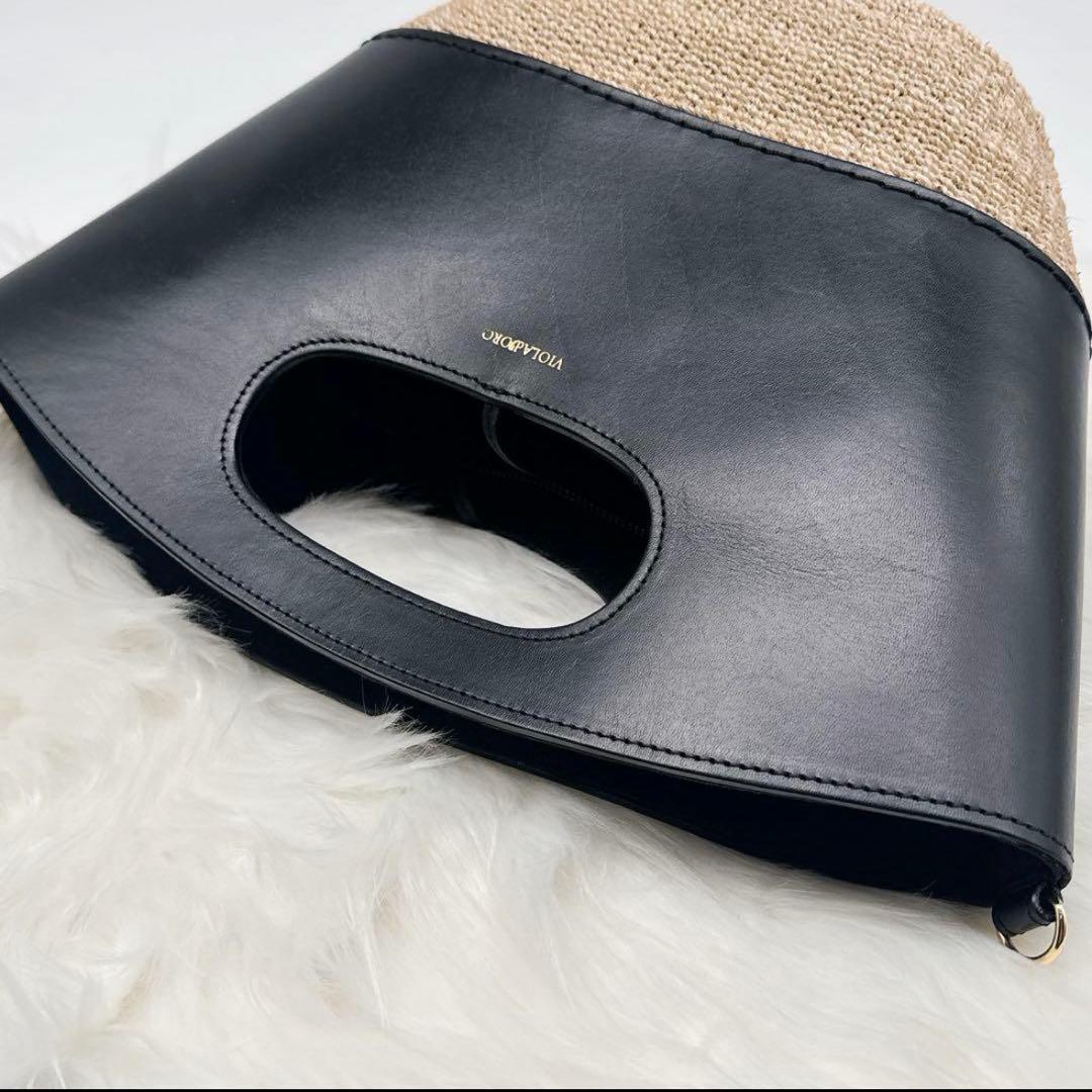 WEB限定 ヴィオラドーロ レザーコンビ カゴバッグ 2way