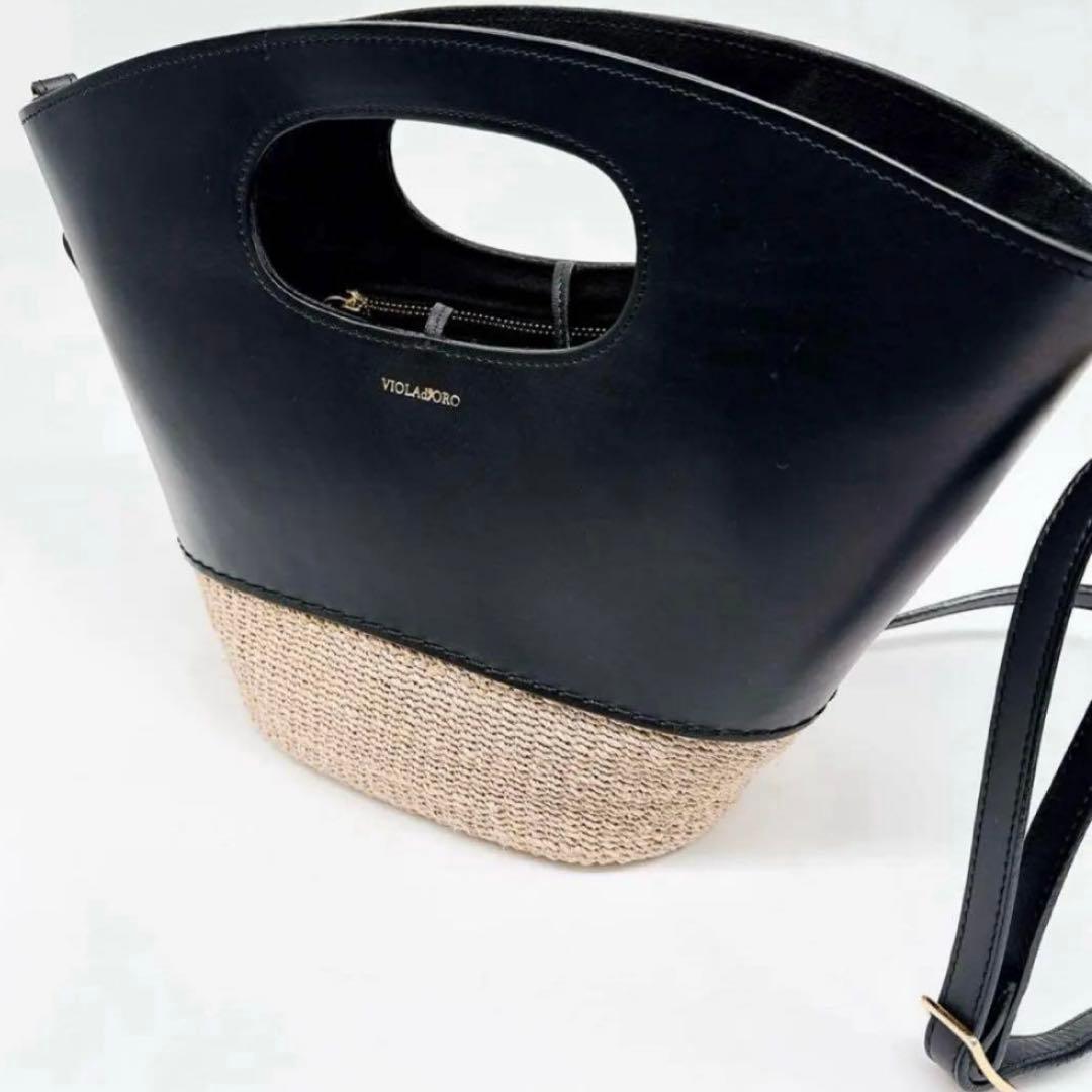 WEB限定 ヴィオラドーロ レザーコンビ カゴバッグ 2way