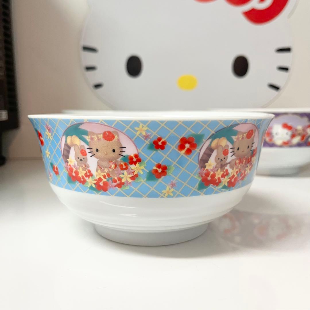 【未使用】ハローキティ ラーメンめぐり　有田焼　丼４個セット