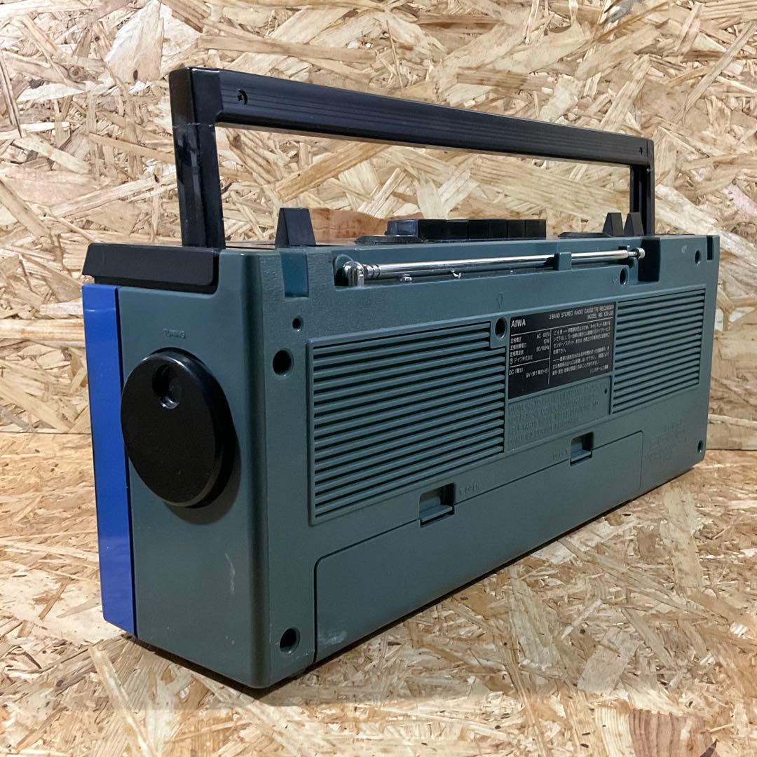AIWA CS-J20 青 ラジカセ　AM・FM受信OK レトロ ジャンク
