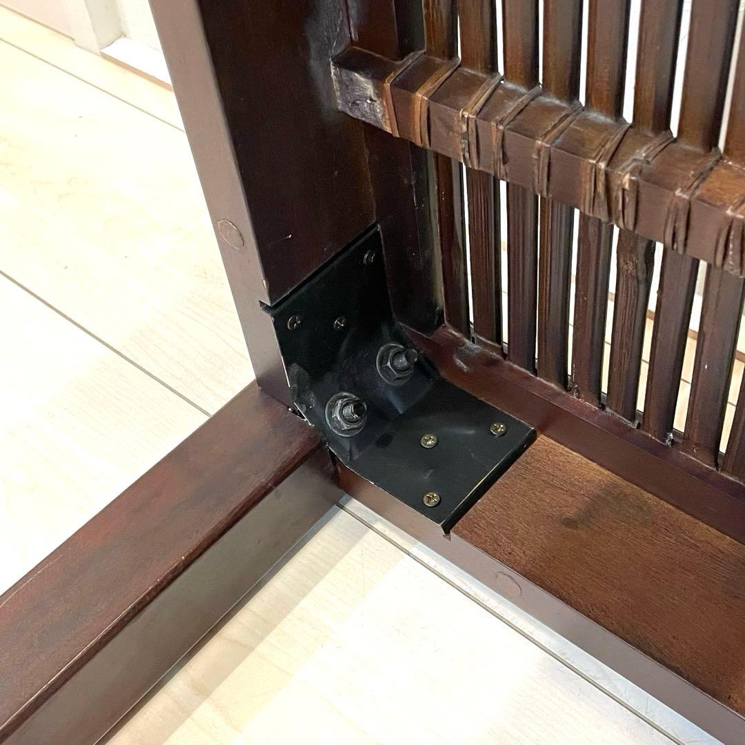 座卓 ガラストップ ローテーブル 竹編み 和モダン バンブー 古民家風 レトロ