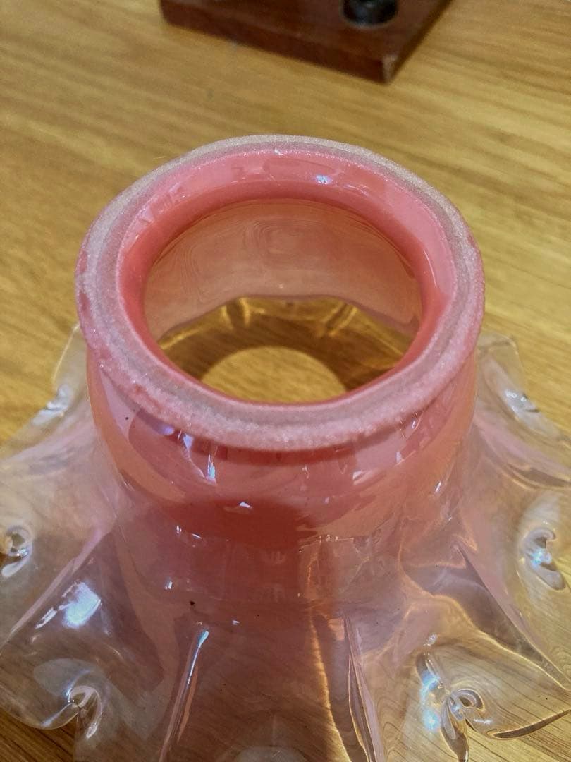 ランプシェード　オパールセント　アンティーク　フランス　フラワー