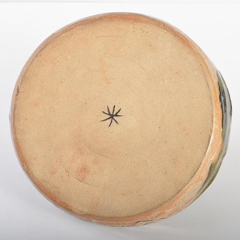 北大路魯山人作　織部焼　手鉢　黒田陶々庵識箱　M　R6736