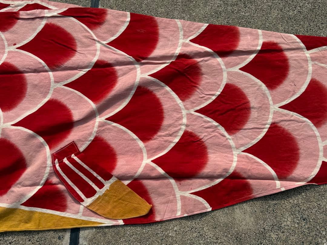 古布 木綿 鯉のぼり 赤 2点 4m 2.7m こいのぼりリメイク素材