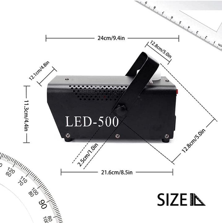 スモークマシン フォグマシン 500W 3 LED RGBモード 赤、緑、青