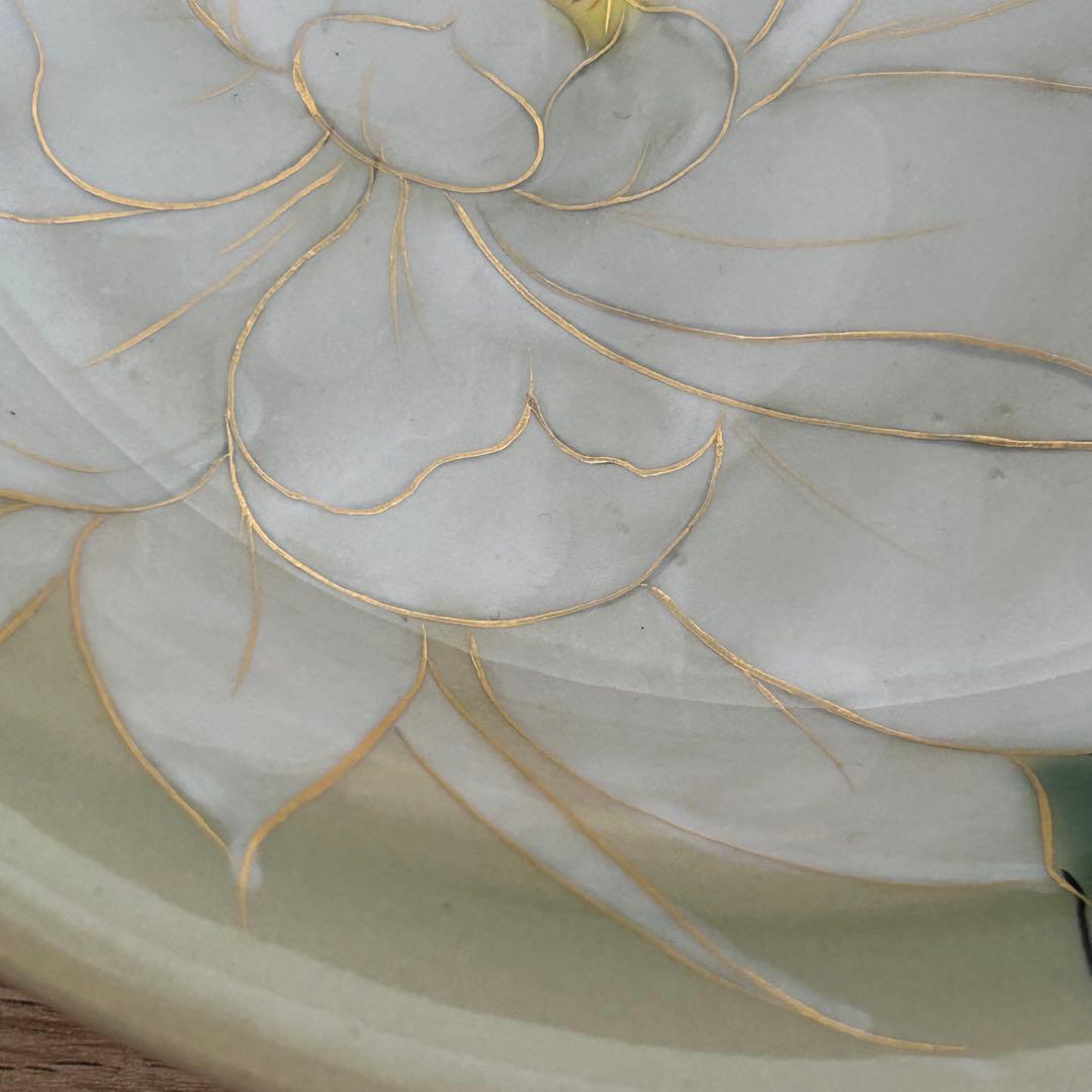 【未使用】清水焼　京焼　陶葊　陶あん　深皿　月下美人