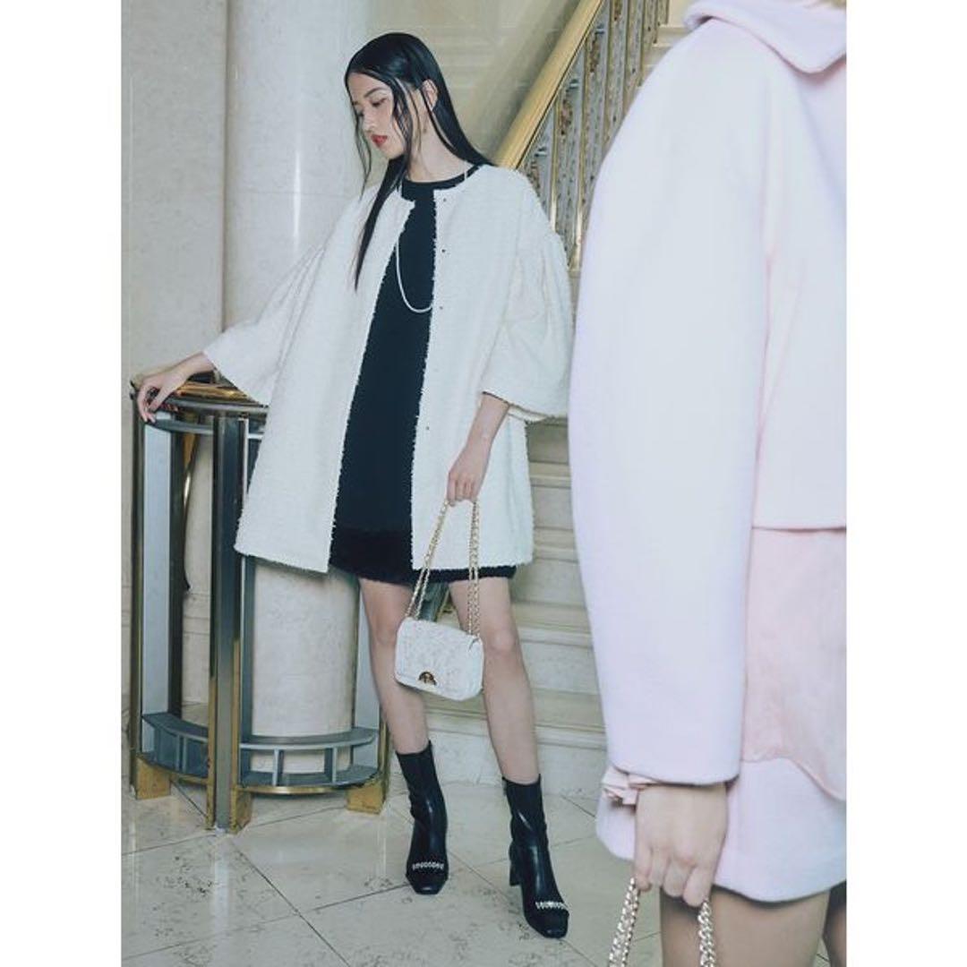 【現行品・美品✨】CELFORD セルフォード　裾ファーミニワンピース ブラック