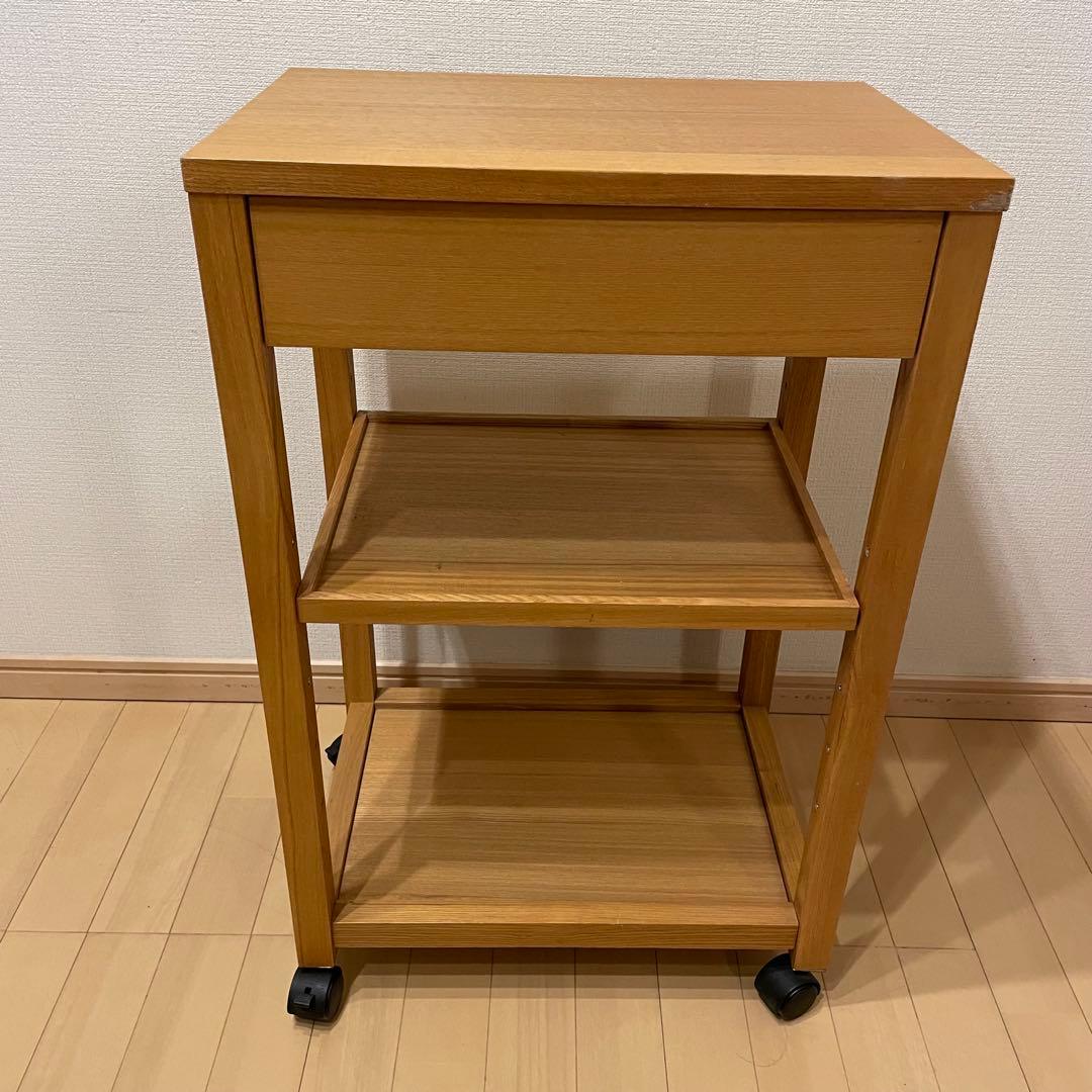 廃盤　希少　無印良品　木製ワゴン(タモ材)