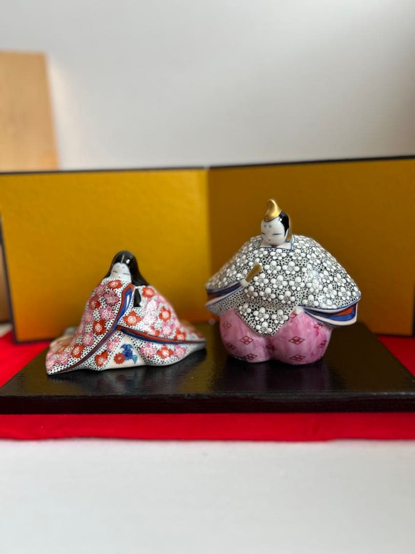 【美品】源氏雛 伊万里焼 陶器人形 萬太郎作