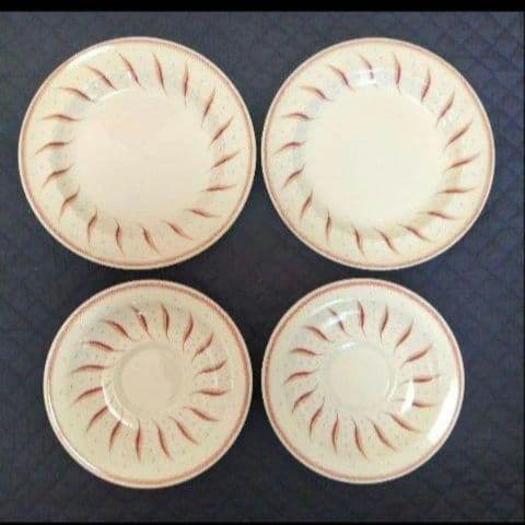 ほぼ未使用、スージークーパー「ピンクファーン」二人用ティーセット、９点セット