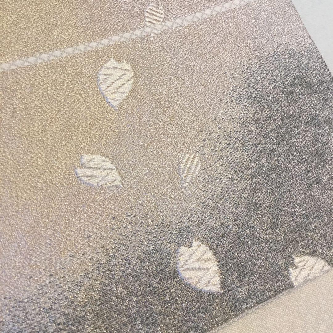 さくら　桜柄　九寸名古屋帯　ベージュ系