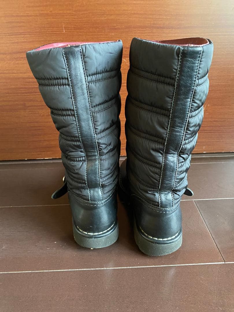 CHANEL キルティングエンジニアブーツ　ブラック　23.5cm