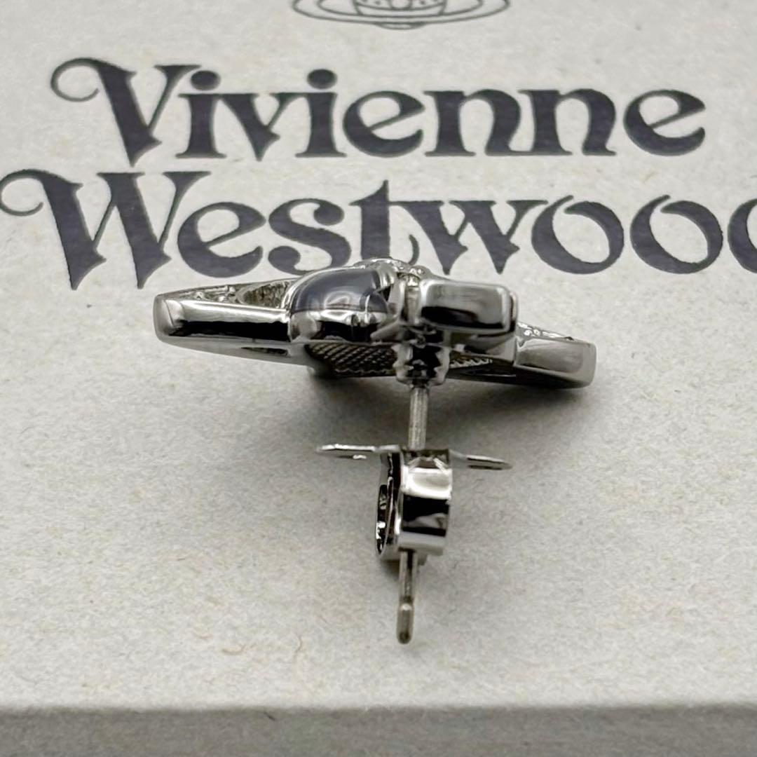 新品 ヴィヴィアンウエストウッド ディアマンテ ハート ピアス グレー 片耳