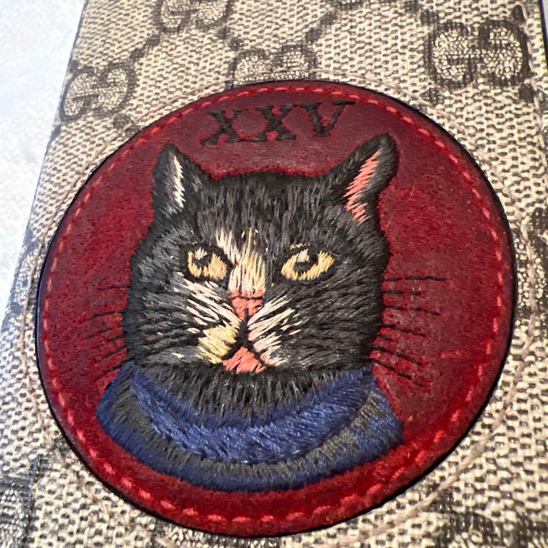 【正規品】GUCCI 手帳型ケース　iPhone7 猫