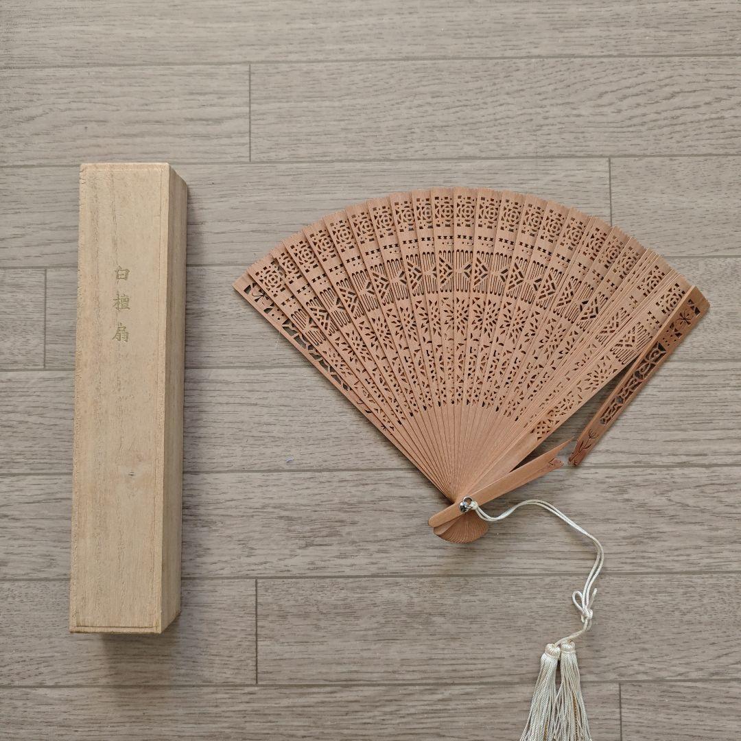 竹製透かし彫り扇子　扇子（未使用・封あり5点）計14点