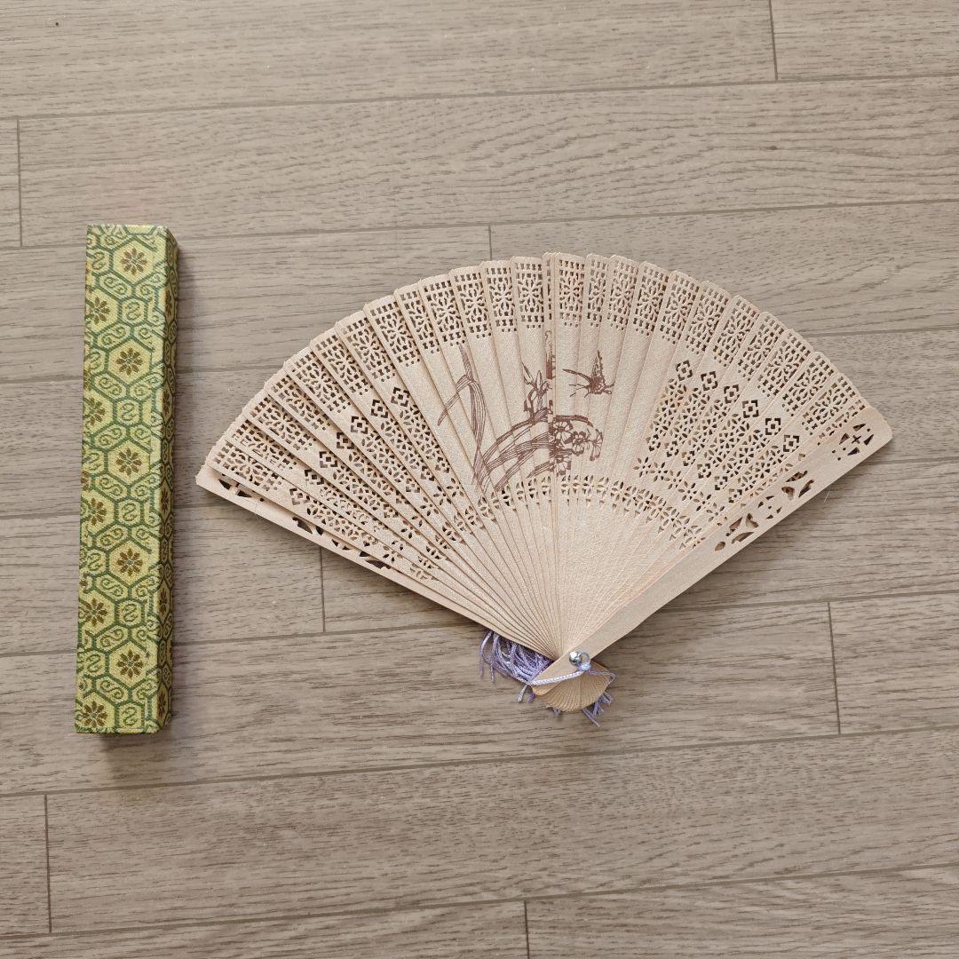 竹製透かし彫り扇子　扇子（未使用・封あり5点）計14点