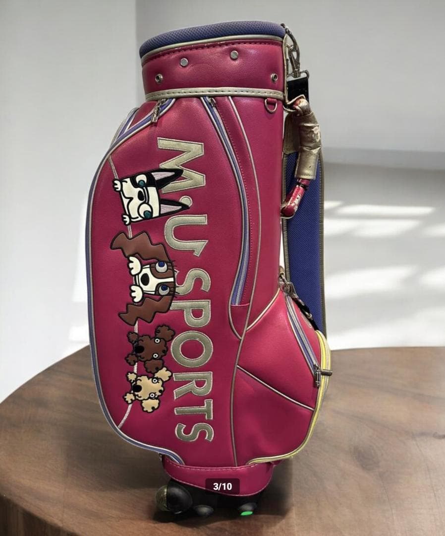 送料無料/美品　M-U SPORTS ピンク ゴルフバッグ/キャリー付き